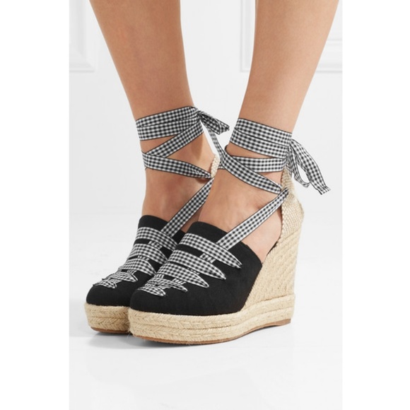 Castaner Gingham Espadrille Wedge Platform - Picture 2 of 7